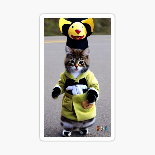 Happy Cat in a Funny Costume #1 Sticker