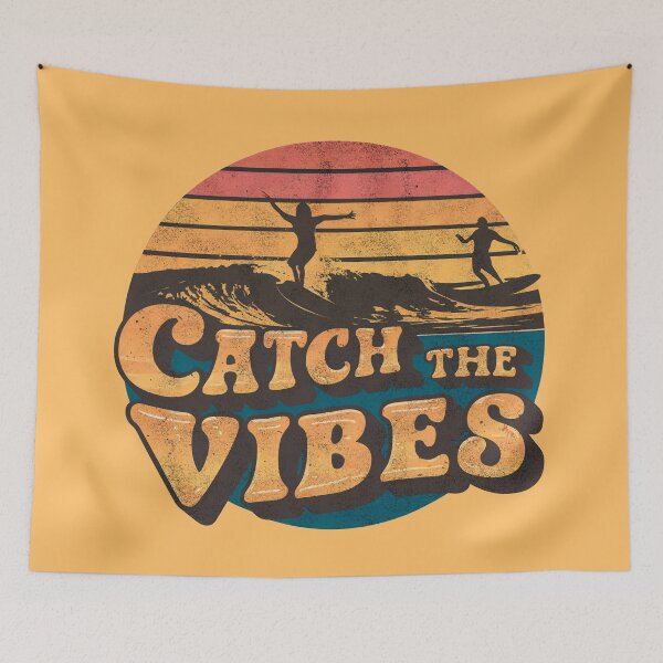 Item preview, Summer t shirt CATCH THE VIBES Surf designed and sold by EdGraphy.
