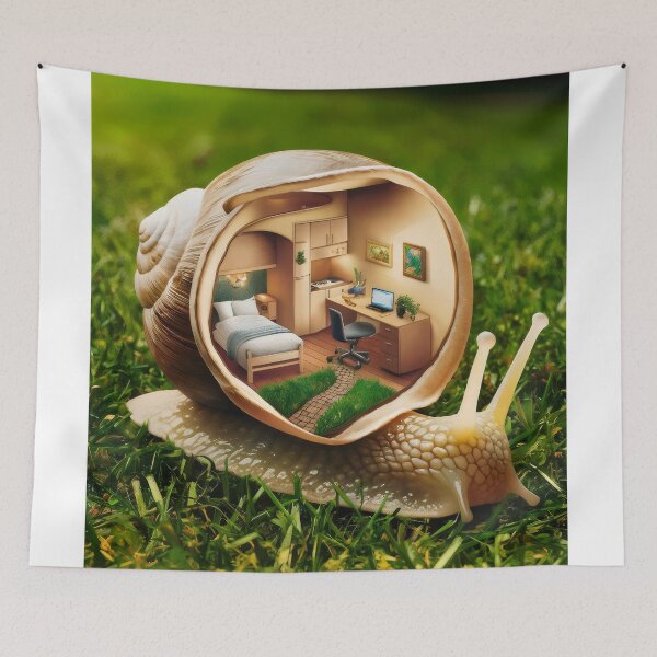 Item preview, The snail and his apartment. designed and sold by MyHappyArtShop.