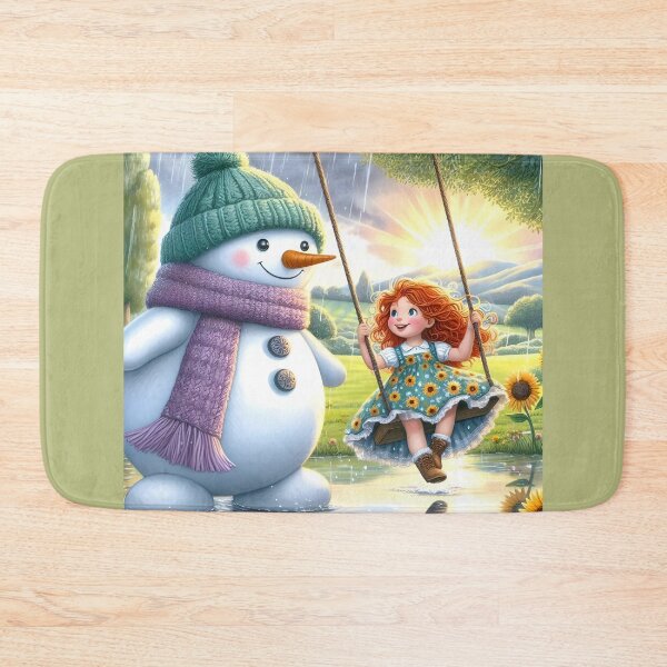 Item preview, Fun on the swings with my Snowman friend designed and sold by DreamyEscapism.