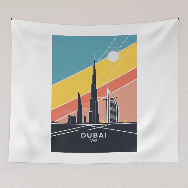 Item preview, Vintage Dubai UAE travel poster – Minimalist retro design for tourism and wall art designed and sold by pod24.