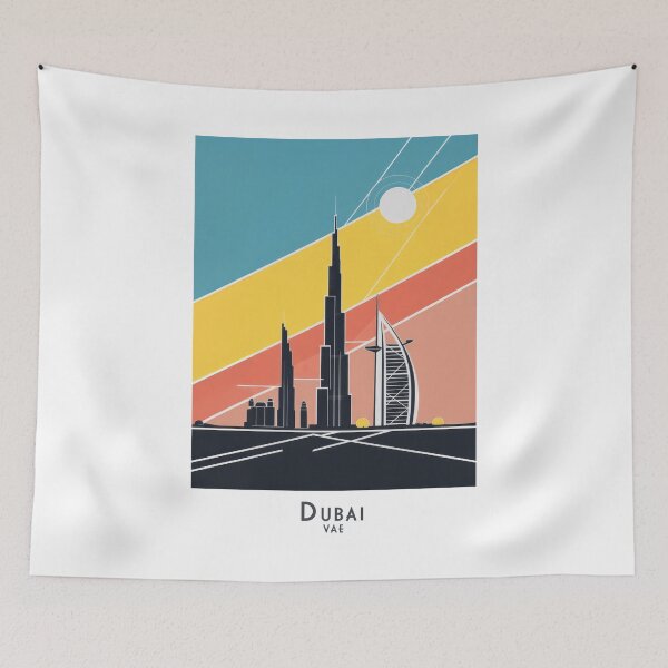 Item preview, Vintage Dubai UAE travel poster – Minimalist retro design for tourism and wall art designed and sold by pod24.
