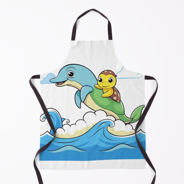 Item preview, Fluffy Turtle Riding Along with a Friendly Dolphin designed and sold by omerfdln34.