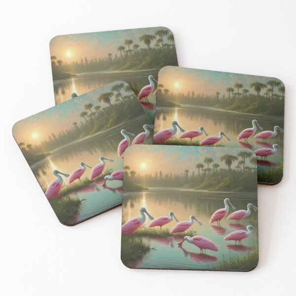 Item preview, Roseate Spoonbill - Beautiful White/Pink Birds - Florida - Sun - Palm Trees designed and sold by RoooDesigns.
