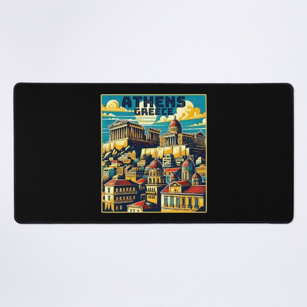 Item preview, Vintage retro Athens Greece Landmarks Skyline. designed and sold by Unitepeople.