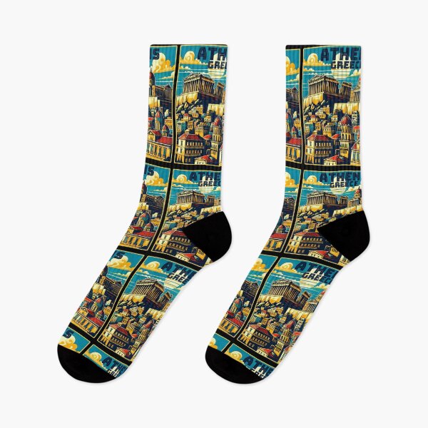 Item preview, Vintage retro Athens Greece Landmarks Skyline. designed and sold by Unitepeople.