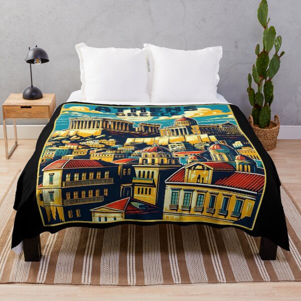 Item preview, Vintage retro Athens Greece Landmarks Skyline. designed and sold by Unitepeople.