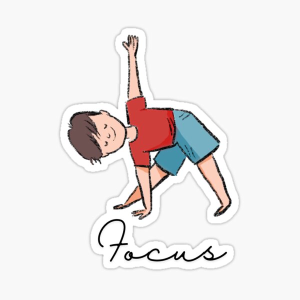 Item preview, Yoga pose man in Triangle pose with positive word designed and sold by Firstdot.