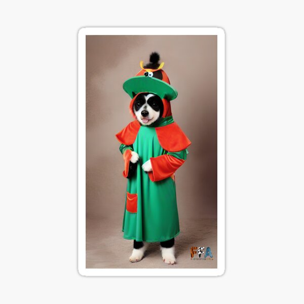 Happy Dog in a Funny Costume #10 Sticker