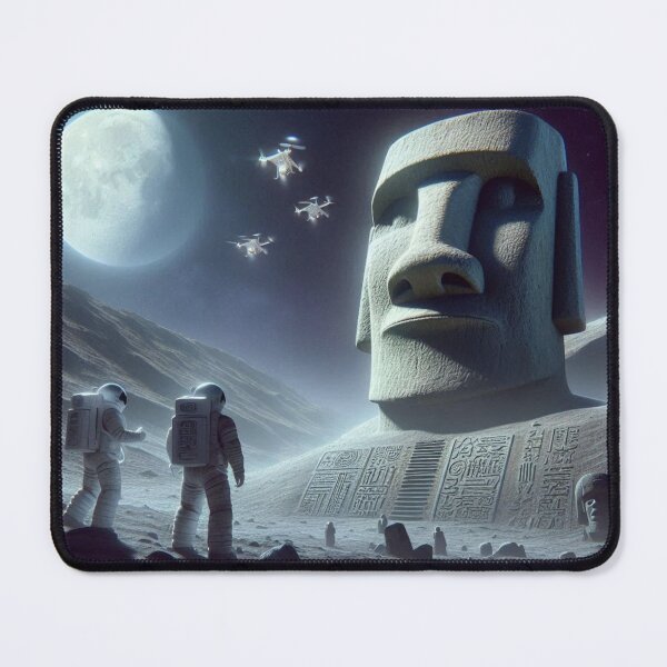 Item preview, Distant moai with unknown alphabet, alien hieroglyph symbols. designed and sold by NicolasRojas.