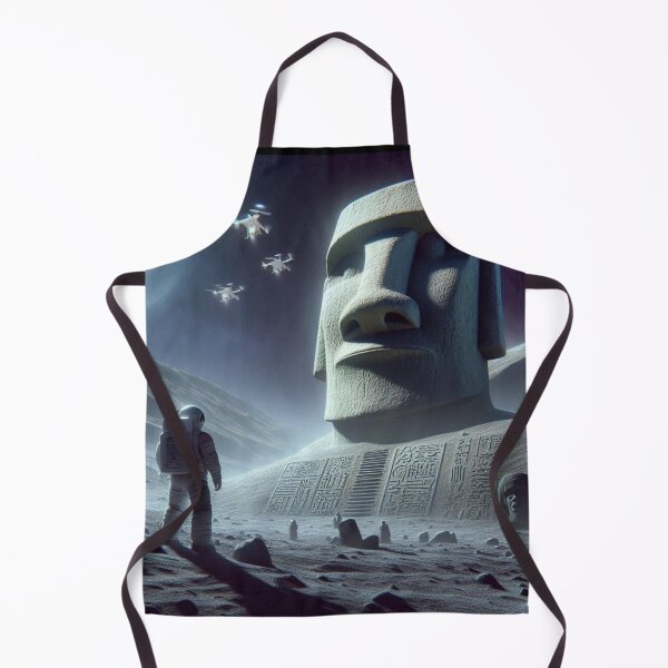 Item preview, Distant moai with unknown alphabet, alien hieroglyph symbols. designed and sold by NicolasRojas.