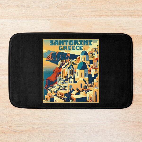 Item preview, Vintage retro Santorini Greece Landmarks Skyline. designed and sold by Unitepeople.