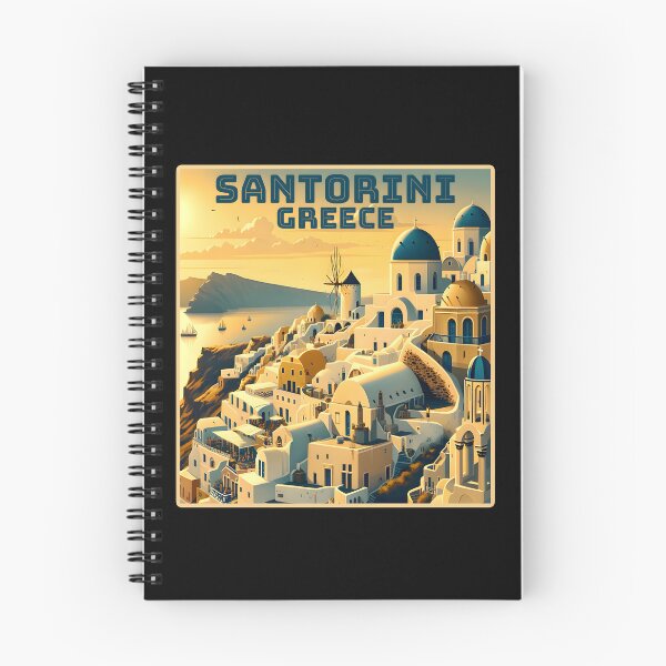 Item preview, Vintage retro Santorini Greece Landmarks Skyline. designed and sold by Unitepeople.