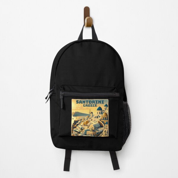Item preview, Vintage retro Santorini Greece Landmarks Skyline. designed and sold by Unitepeople.