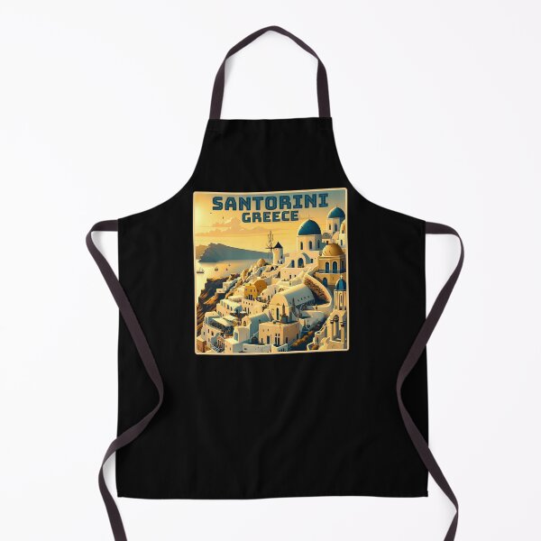 Item preview, Vintage retro Santorini Greece Landmarks Skyline. designed and sold by Unitepeople.