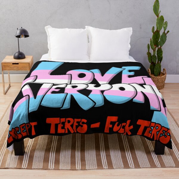 Item preview, Love Everyone - Except Terfs - Trans Flag designed and sold by FighterGuy.
