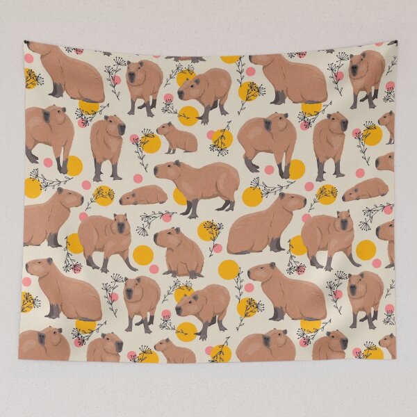 Item preview, Capybara Pattern  designed and sold by kawaiistudio.
