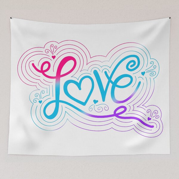 Item preview, Love Swirl Doodle Androgyne Pride Flag Lettering designed and sold by JoyfulJen.
