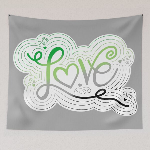 Item preview, Love Swirl Doodle Aro Aromantic Pride Flag Lettering designed and sold by JoyfulJen.
