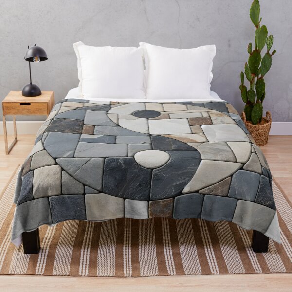 Item preview, Stone Balance: A Minimalist Yin-Yang designed and sold by AI-Only Creations.