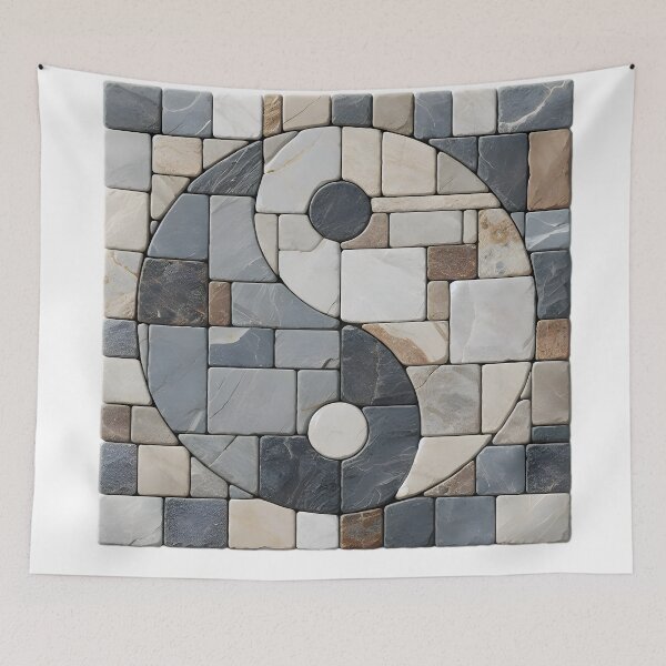 Item preview, Stone Balance: A Minimalist Yin-Yang designed and sold by AI-Only Creations.