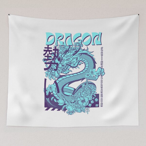 Aperçu de l'œuvre Dragon chinois bleu créée et vendue par Wizard-shop1.