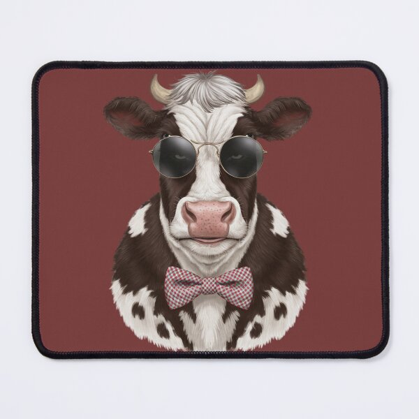 Item preview, cow's head wearing sunglasses and a bow tie designed and sold by 123ks.