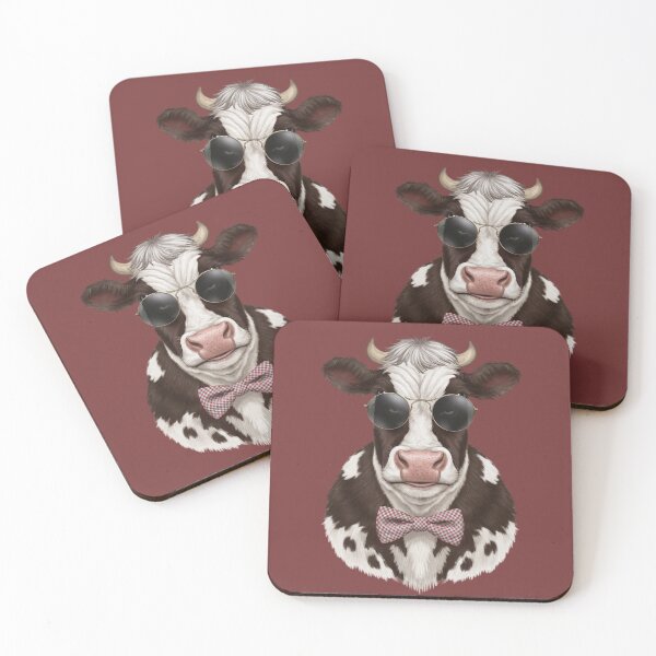 Item preview,  cow's head wearing sunglasses and a bow tie designed and sold by 123ks.