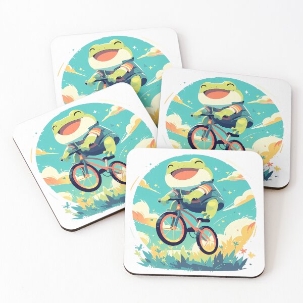 Item preview, cute frog riding bicycle designed and sold by jacksono23b0l.
