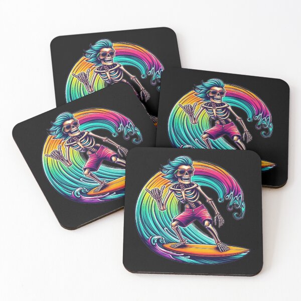 Item preview, Skeleton Surfing a Wave-Colorful- designed and sold by artcolory.
