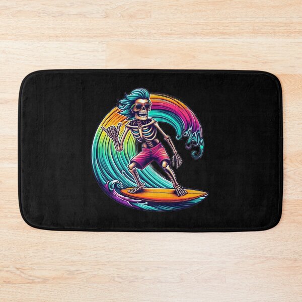 Item preview, Skeleton Surfing a Wave-Colorful- designed and sold by artcolory.