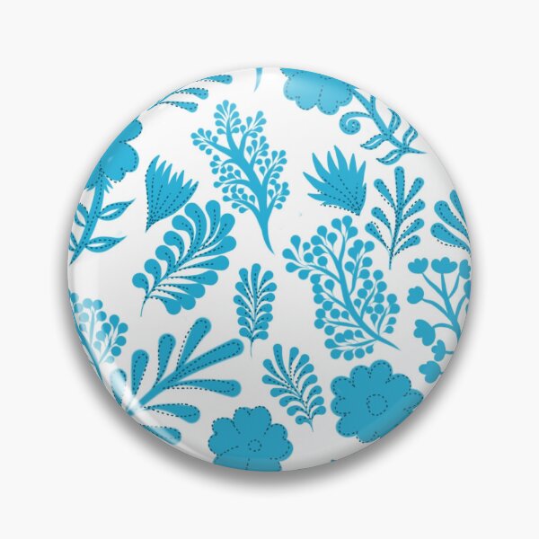 Item preview, Floral design with sky blue colour on white background  designed and sold by ashu-art-.