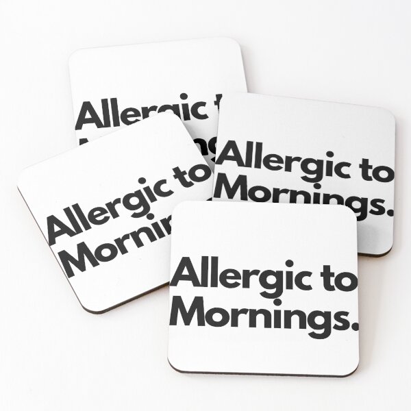 Item preview, Alergic to mornings sarcastic funny quote design designed and sold by Wysoh.