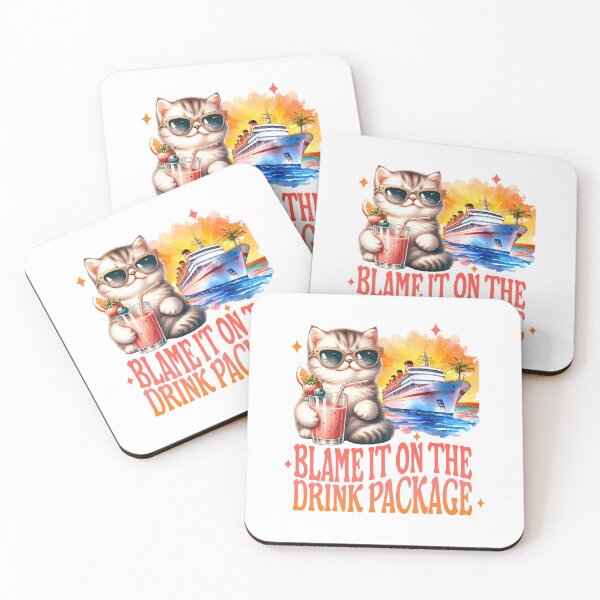 Item preview,  Funny Drinking Cat Lady Cruise Blame It On The Drink Package designed and sold by twigandmeadow.