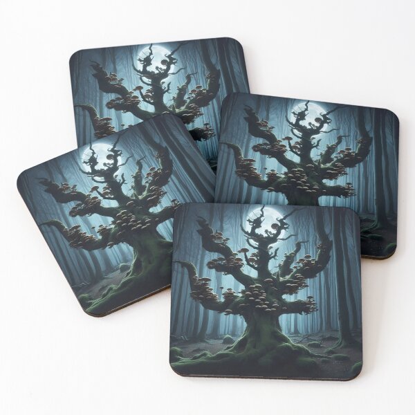 Item preview, Moonlit Enigma: The Mystical Forest Tree designed and sold by aminz4.