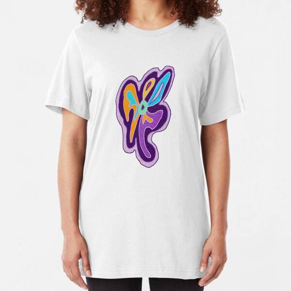 Purple Freeform Flower Slim Fit T-Shirt