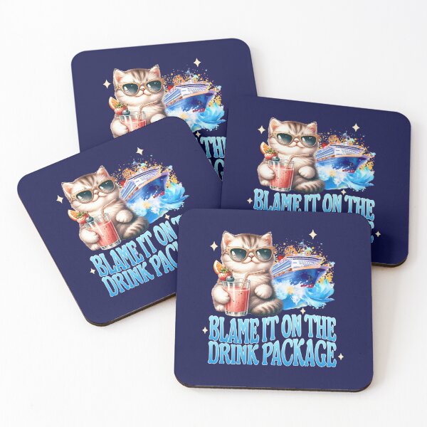 Item preview, Cute Cat Funny Drinking Cat Lady Cruise Blame It On The Drink Package designed and sold by twigandmeadow.