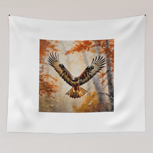 Item preview, Red tailed hawk swooping towards prey designed and sold by Island Art Studios.