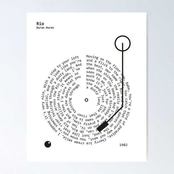 Item preview, Rio by Duran Duran Lyrics Poster designed and sold by MancBusyBee.