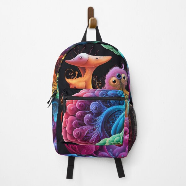 Item preview, Fantastical Brain Creatures - Vibrant Surreal Rainbow Brain Art designed and sold by WatermelonPink.