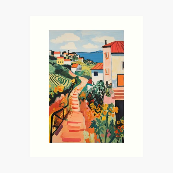 Colorful Village Path in Provence Inspired by Matisse Painting Art Print