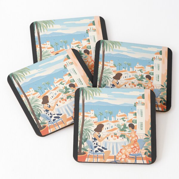 Item preview, Mediterranean Dinner Overlooking Ocean with Matisse-Inspired Painting designed and sold by regnumsaturni.