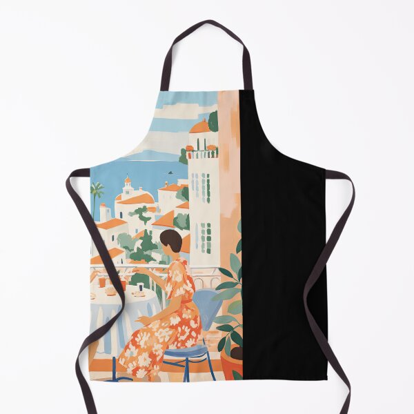 Artikelvorschau, Mediterranes Abendessen mit Blick auf den Ozean und einem von Matisse inspirierten Gemälde entworfen und verkauft von regnumsaturni.