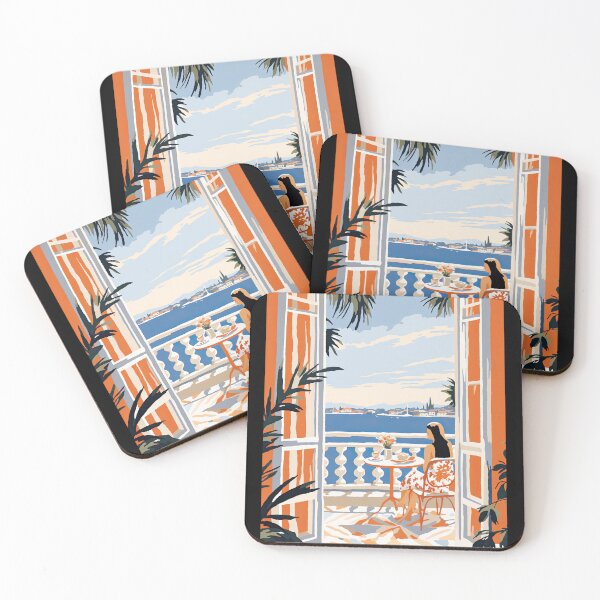 Item preview, Mediterranean Ocean Dinner Painting Inspired by Matisse designed and sold by regnumsaturni.