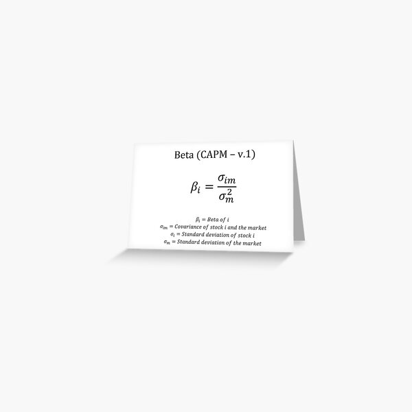 Beta Equation Capm V2 With Description Greeting Card By Moneyneedly Redbubble