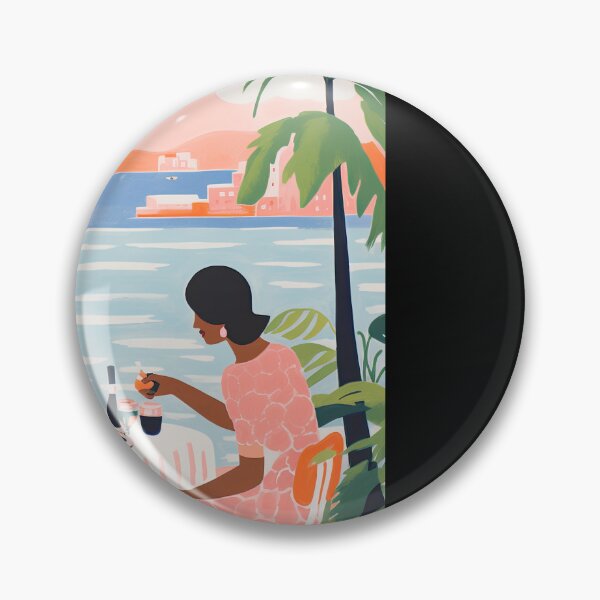 Item preview, Mediterranean Dinner by the Ocean in Matisse Style Painting designed and sold by regnumsaturni.