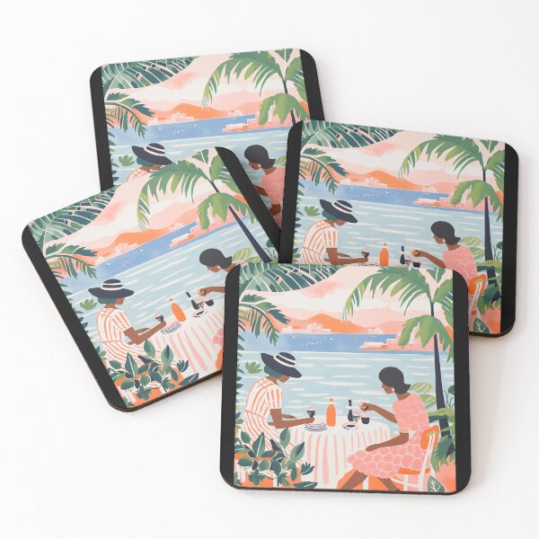 Item preview, Mediterranean Dinner by the Ocean in Matisse Style Painting designed and sold by regnumsaturni.