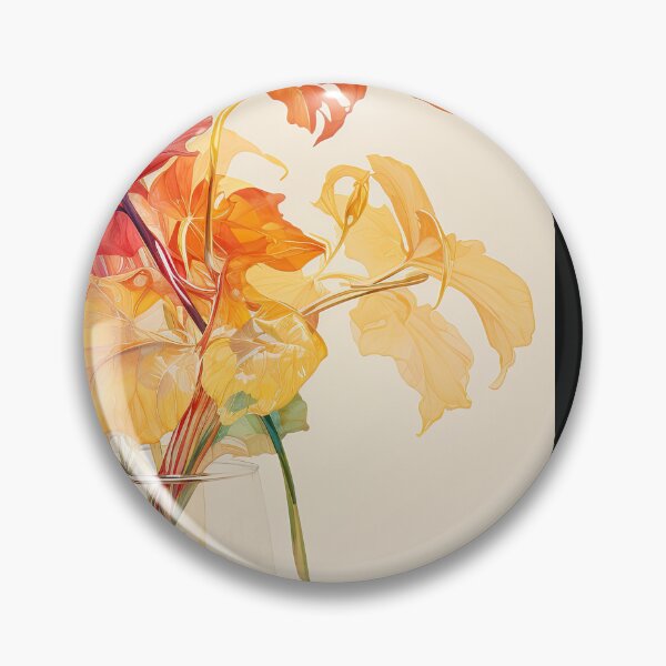 Item preview, Modern Realistic Japanese Painting of Colorful Flowers in a Vase designed and sold by regnumsaturni.