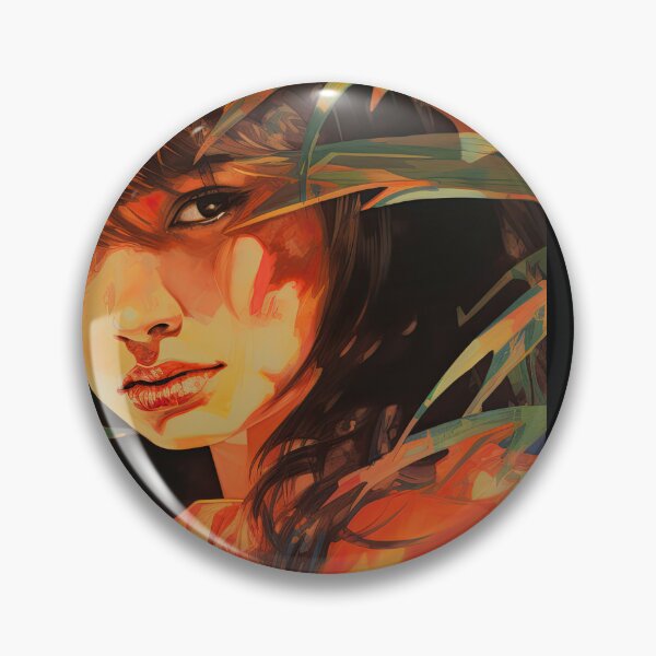 Item preview, Modern Realistic Japanese Painting of Woman Amidst Vibrant Foliage designed and sold by regnumsaturni.