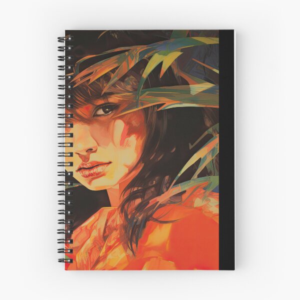 Item preview, Modern Realistic Japanese Painting of Woman Amidst Vibrant Foliage designed and sold by regnumsaturni.